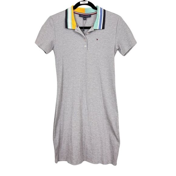 Tommy Hilfiger Rainbow Collar Polo Dress - Size Small - Picture 1 of 9